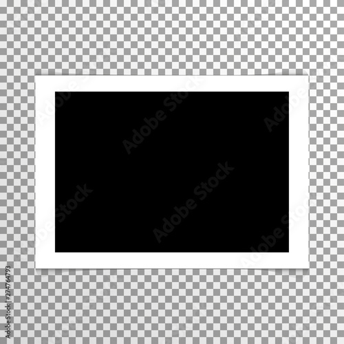 realistic plain blank photo with frame vector