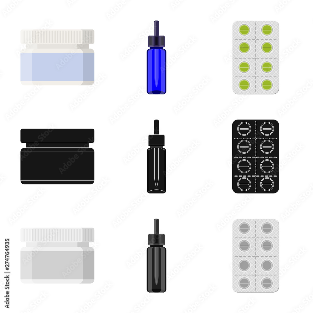 Obraz premium Vector design of retail and healthcare sign. Collection of retail and wellness stock symbol for web.