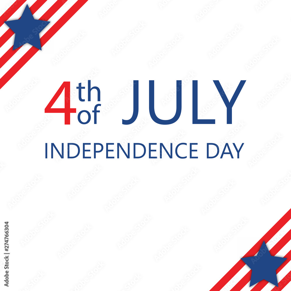 4th July Independence day greeting card with flag. Vector 4th July Independence day greeting card with flag. Vector