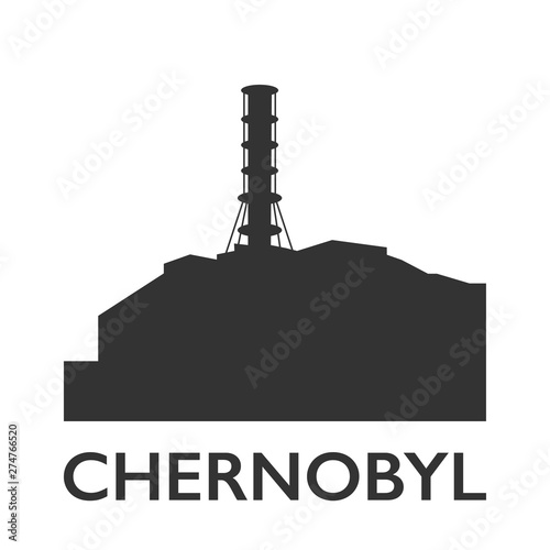 chernobyl nuclear atom electric station icon vector
