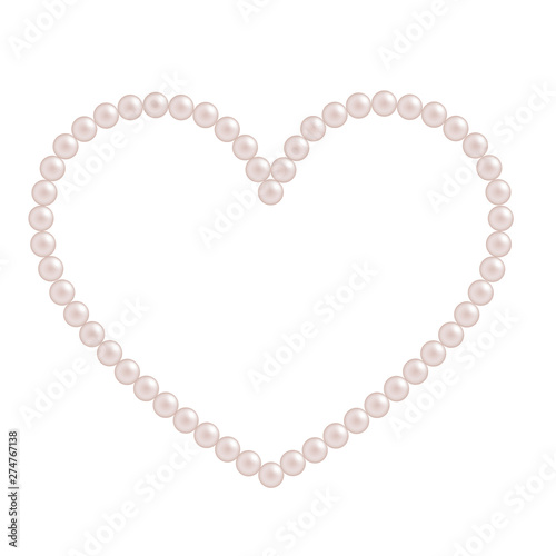 pink pearls heart frame 