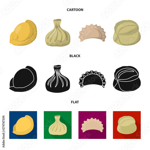 Vector design of products and cooking logo. Set of products and appetizer vector icon for stock.