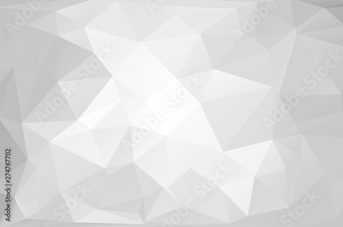 Fototapeta Naklejka Na Ścianę i Meble -  White Grey Low poly crystal background. Polygon design pattern. environment green Low poly vector illustration, low polygon background.