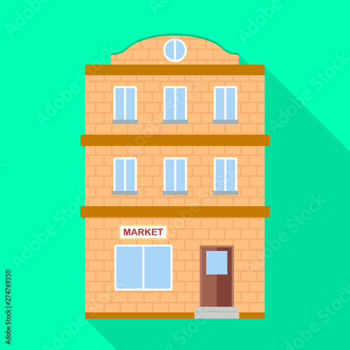 Vector design of house and pane icon. Collection of house and townhouse stock symbol for web.