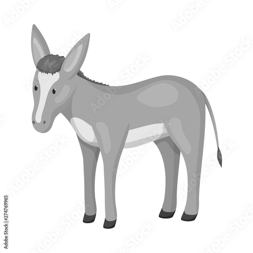 Vector design of donkey and animal sign. Collection of donkey and grey vector icon for stock.
