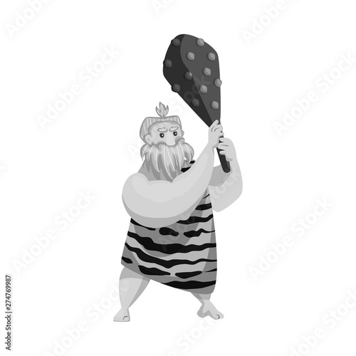Vector illustration of man and primeval symbol. Set of man and homosapiens stock vector illustration.