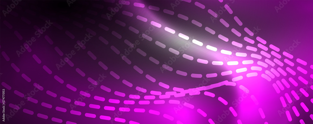 Neon vector wave lines abstract background, magic futuristic techno design Neon vector wave lines abstract background, magic futuristic techno design