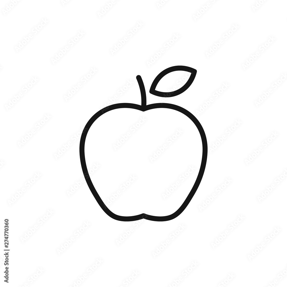 Apple line style icon. Vector. Isolated. Apple line style icon. Vector. Isolated.