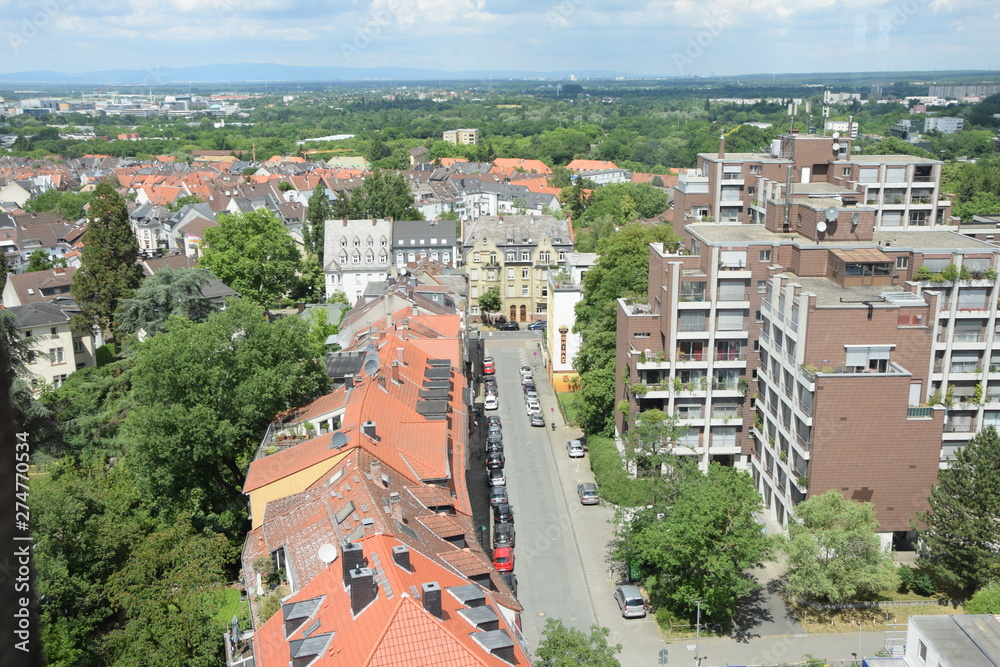 Blick vom Hochzeitsturm in Darmstadt
