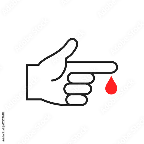 Blood test icon. Line style. Vector. Isolated.