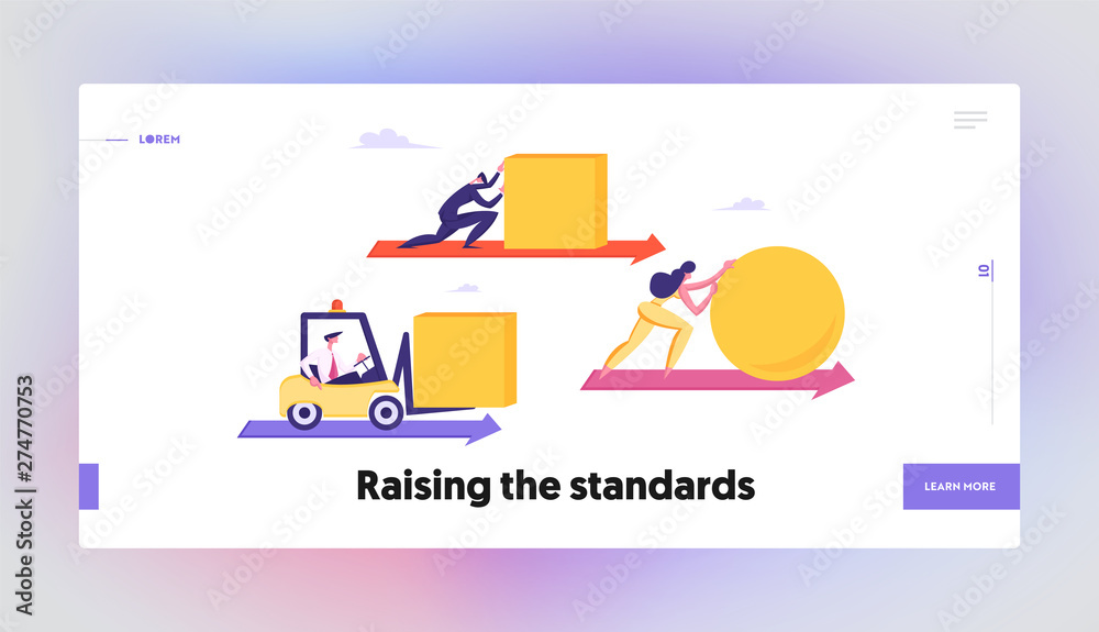 Business People Men and Woman Pushing Huge Geometric Shapes Circle and Square. Fighting in Business Competition, Challenge, Website Landing Page, Web Page. Cartoon Flat Vector Illustration, Banner Business People Men and Woman Pushing Huge Geometric Shapes Circle and Square. Fighting in Business Competition, Challenge, Website Landing Page, Web Page. Cartoon Flat Vector Illustration, Banner