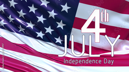 4th of July poster template.USA independence day celebration with American flag