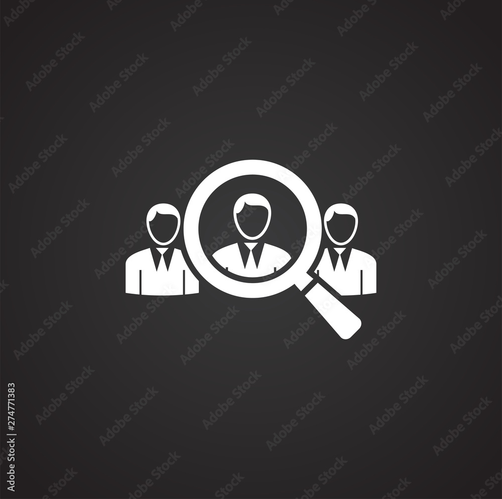 Search related icon on background for graphic and web design. Simple illustration. Internet concept symbol for website button or mobile app.