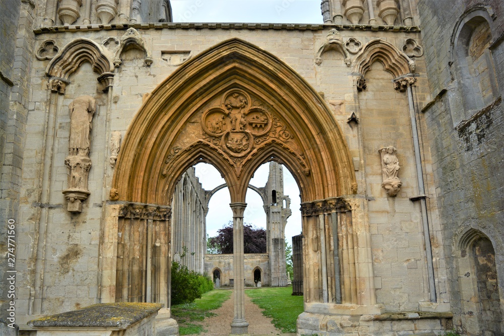 the arch of Crowland abbey in the county Lincoln, England