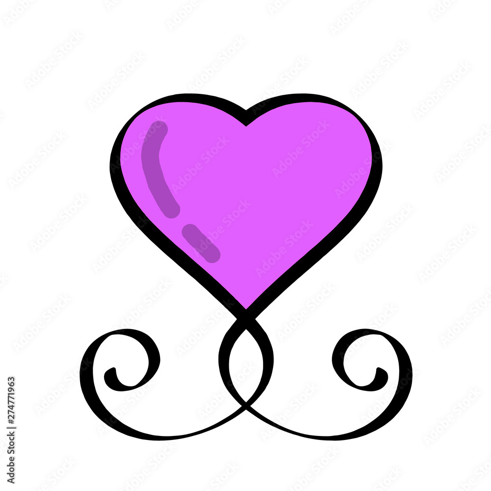 Violet Black Heart Love Hand drawn sign. Romantic vintage calligraphy purple vector illustration. Concept icon symbol for t shirt, greeting card, poster wedding. Design flat element Valentine day. Violet Black Heart Love Hand drawn sign. Romantic vintage calligraphy purple vector illustration. Concept icon symbol for t shirt, greeting card, poster wedding. Design flat element Valentine day.