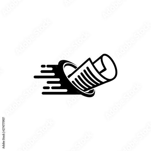 Logo B Letter Initial. News Paper Icon Vector With Black Color