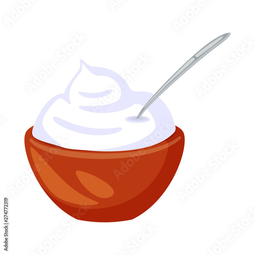 Isolated object of cream and sour icon. Set of cream and dairy stock vector illustration.