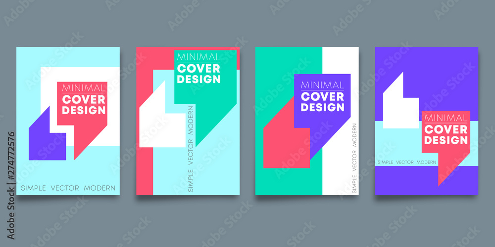 Set of minimal design backgrounds design for flyer template, poster, brochure cover, typography or other printing products - obrazy, fototapety, plakaty 