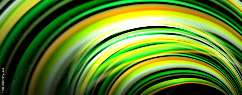 Naklejka premium Fluid color waves with light effects, vector abstract background