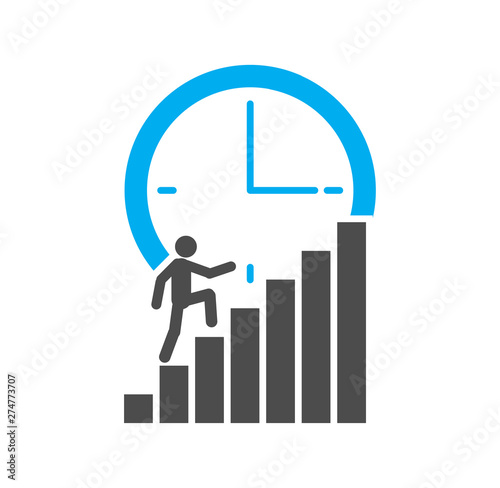Time management related icon on background for graphic and web design. Simple illustration. Internet concept symbol for website button or mobile app.
