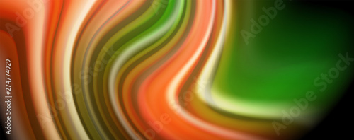 Fluid liquid color wave lines, glowing colorful light effect, abstract composition template. Geometric technology abstract pattern. Movement concept