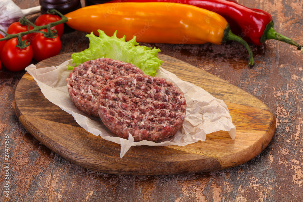 Raw burger cutlet Raw burger cutlet