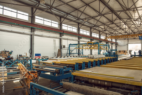 Industrial manufactory workshop for thermal insulation sandwich panel production line for construction  factory interior inside