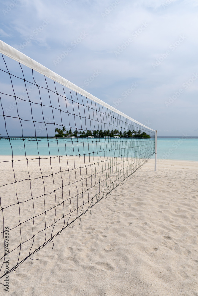 Volleyball court on the beach of a tropical island Volleyball court on the beach of a tropical island