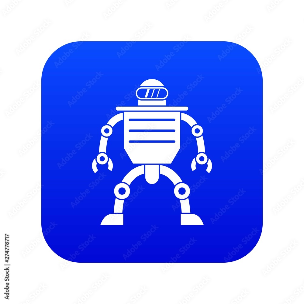 Humanoid robot icon digital blue for any design isolated on white vector illustration Humanoid robot icon digital blue for any design isolated on white vector illustration