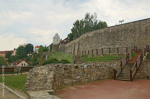 Cuadro en lienzo City walls in Tabor, Czechia, Czech Republic