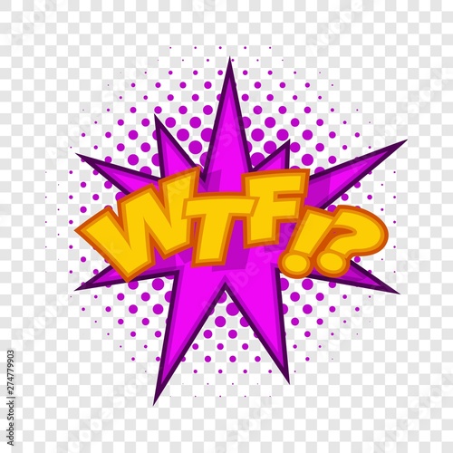 Fototapeta Naklejka Na Ścianę i Meble -  WTF lettering aggressive abbreviation icon. Pop art illustration of WTF lettering aggressive abbreviation vector icon for web