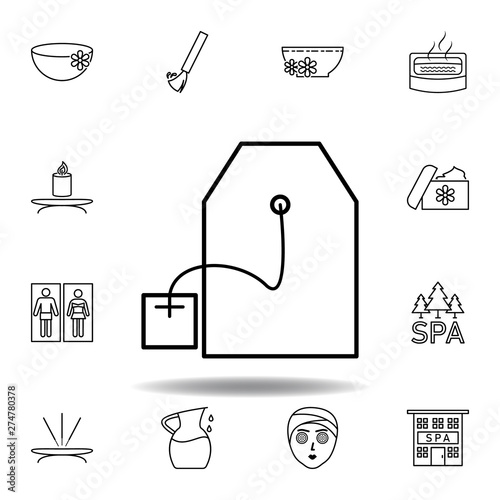 tea bag, drink outline icon. Detailed set of spa and relax illustrations icon. Can be used for web, logo, mobile app, UI, UX