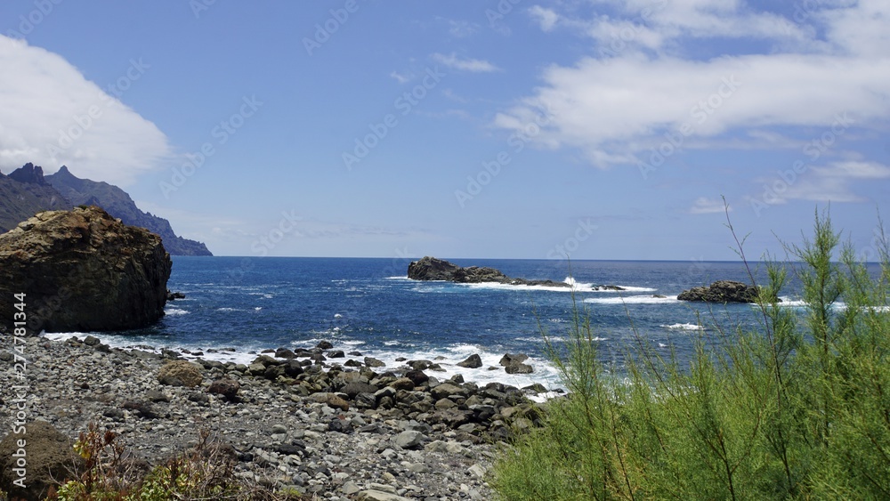 coastal landscape in taganaga on tenerife