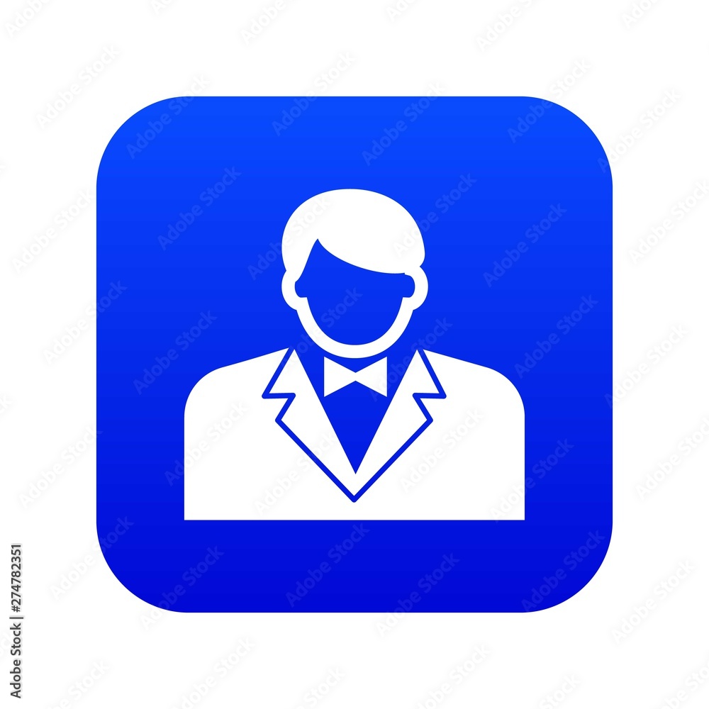Croupier icon blue vector isolated on white background Croupier icon blue vector isolated on white background