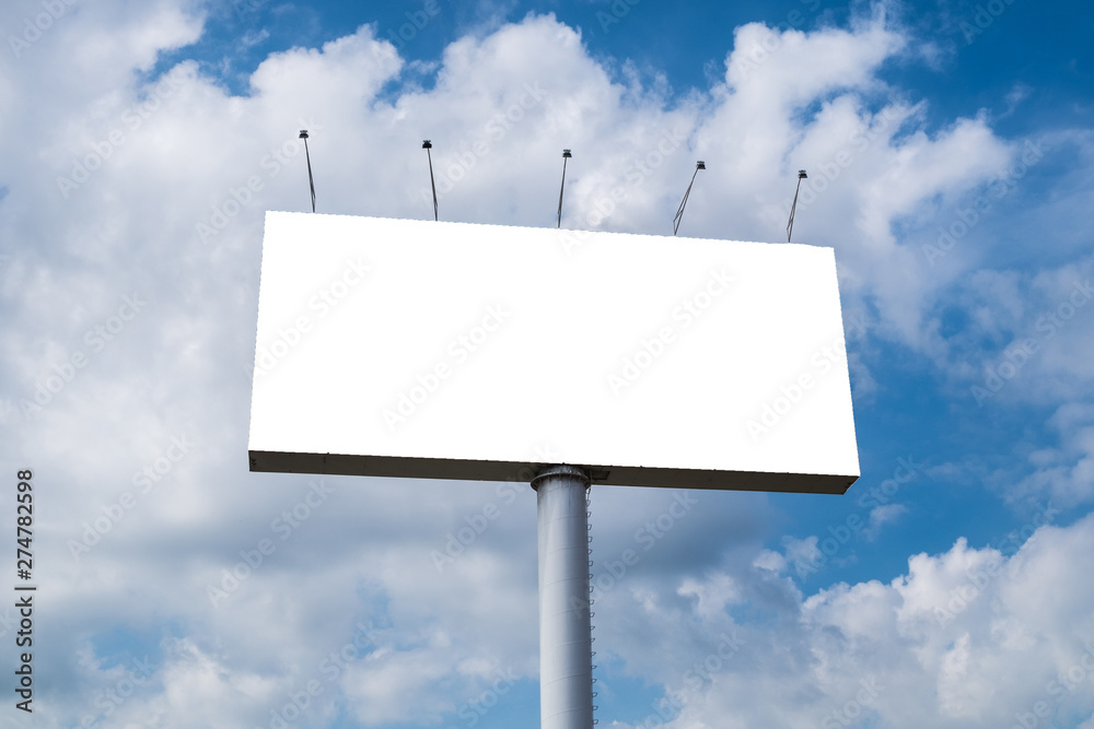 Large billboards with a cloudy sky background Large billboards with a cloudy sky background