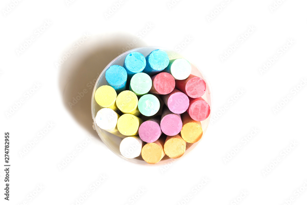 Color chalk set isolated on white background. Color chalk set isolated on white background.