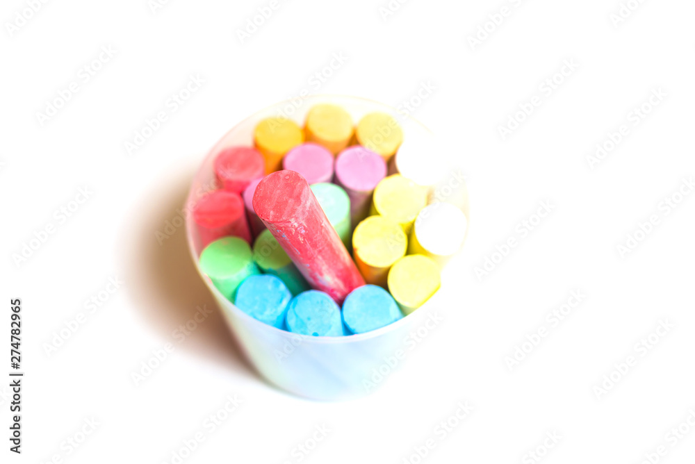 Color chalk set isolated on white background. Color chalk set isolated on white background.