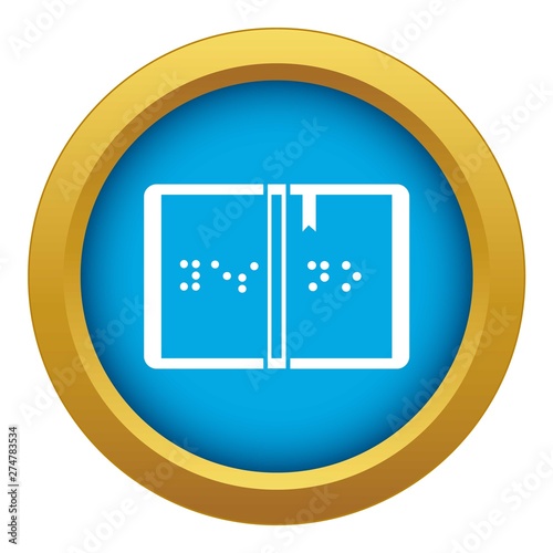 Braille icon blue vector isolated on white background for any design