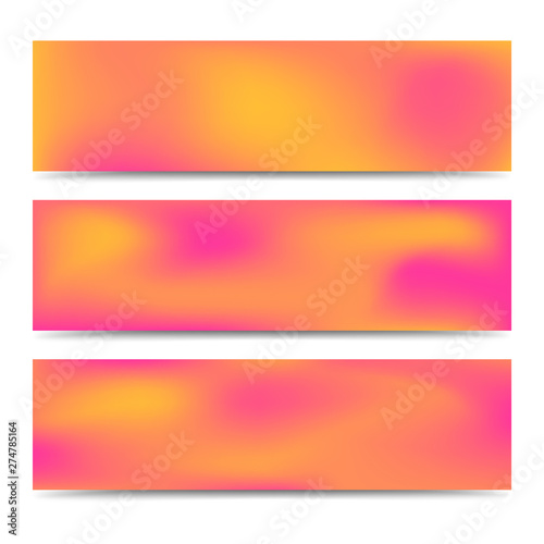 Smooth abstract blurred gradient orange banners