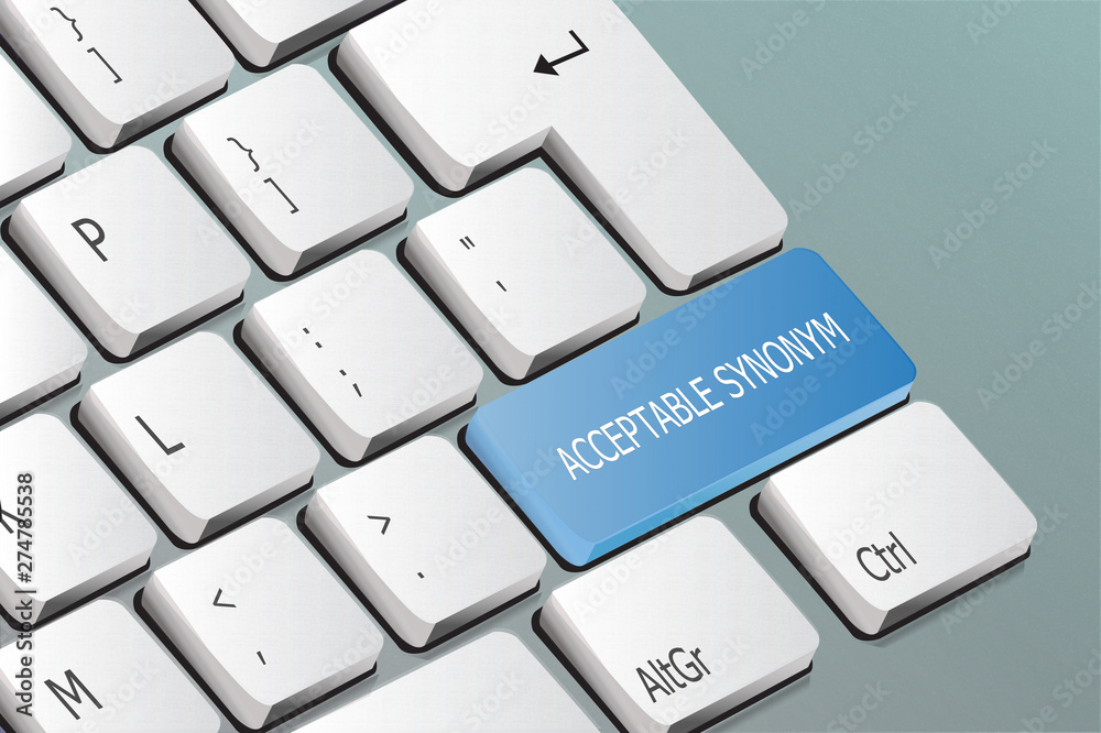 acceptable synonym written on the keyboard button Stock Illustration |  Adobe Stock