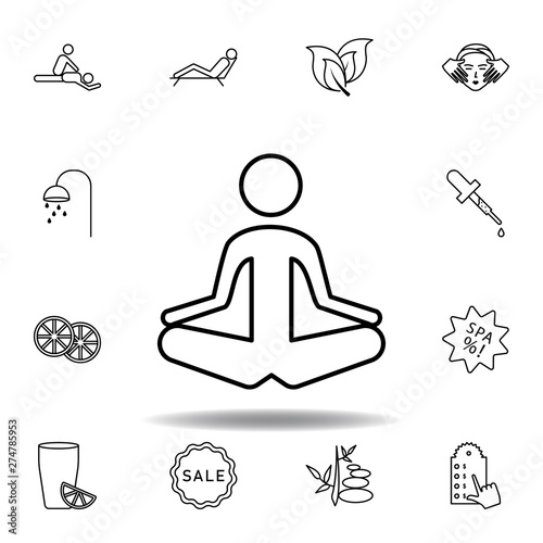 person in meditation posture outline icon. Detailed set of spa and relax illustrations icon. Can be used for web, logo, mobile app, UI, UX
