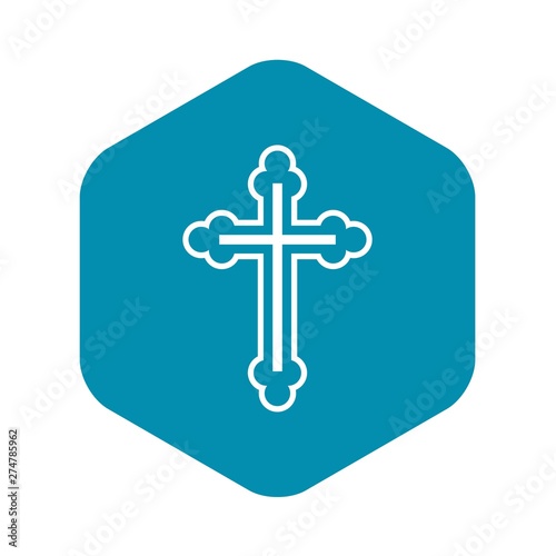 Crucifix icon in simple style on a white background vector illustration
