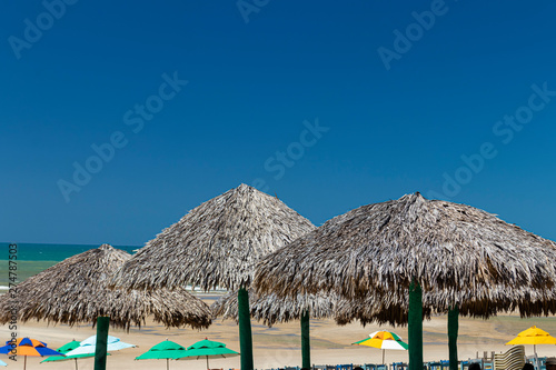 beach tents with roof made of dry leaf of coconut trees