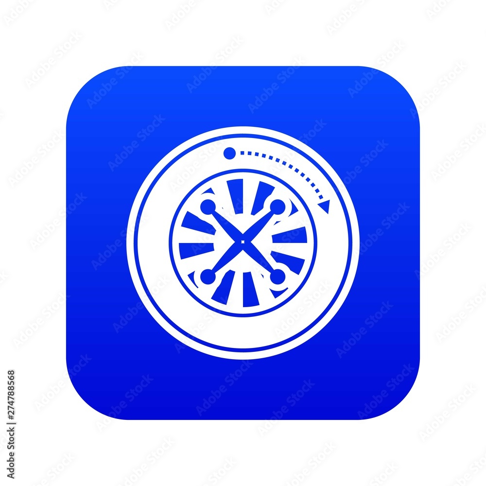 Roulette icon blue vector isolated on white background Roulette icon blue vector isolated on white background