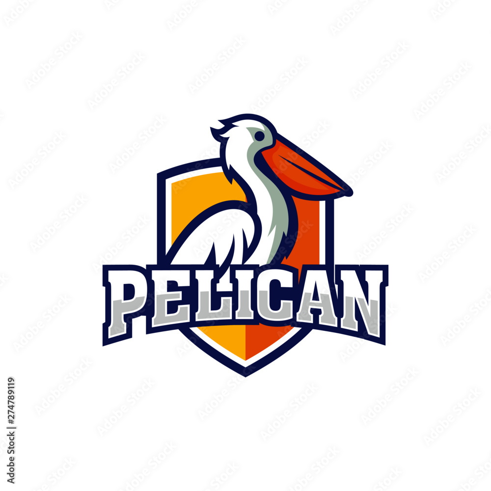 Naklejka premium Pelican Bird Logo Abstract Design Vector Template