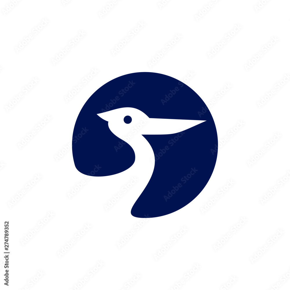 Obraz premium Pelican Bird Logo Abstract Design Vector Template