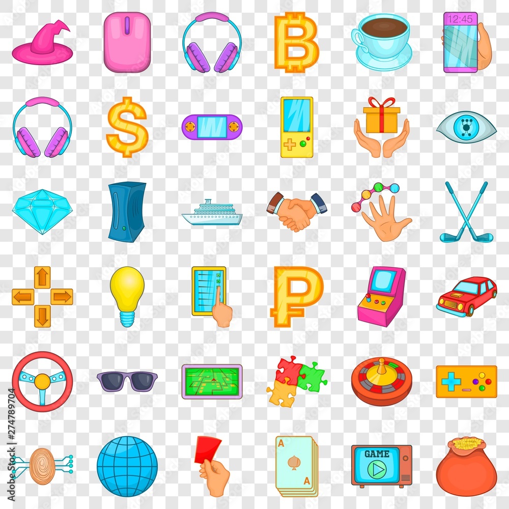 Currency icons set. Cartoon style of 36 currency vector icons for web for any design Currency icons set. Cartoon style of 36 currency vector icons for web for any design