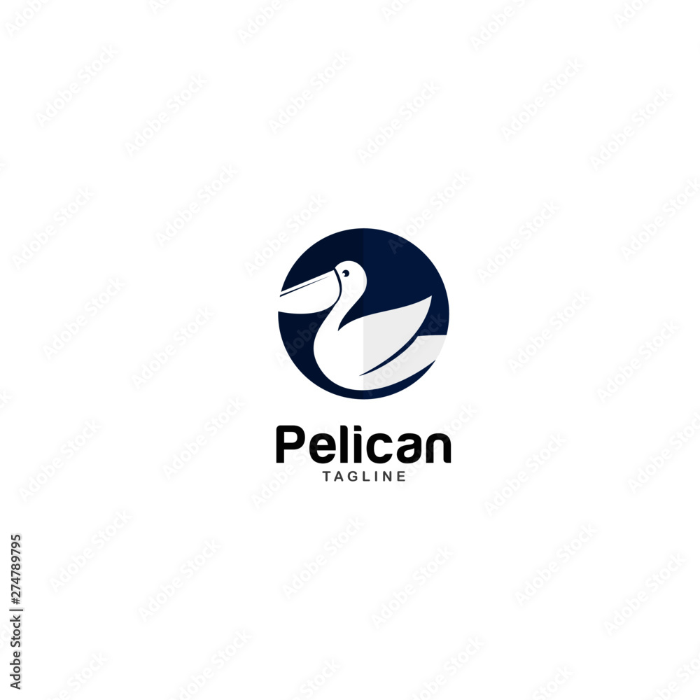 Fototapeta premium Pelican Bird Logo Abstract Design Vector Template