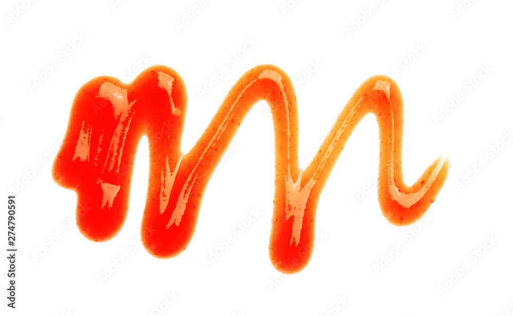 Tasty tomato sauce isolated on white, top view Tasty tomato sauce isolated on white, top view