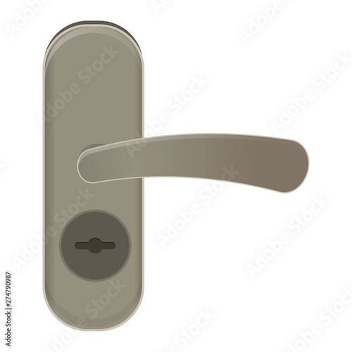 Door handle vector doorknob to lock doors at home and metal door-handle in house interior illustration set of entrance door-knob design isolated on white background
